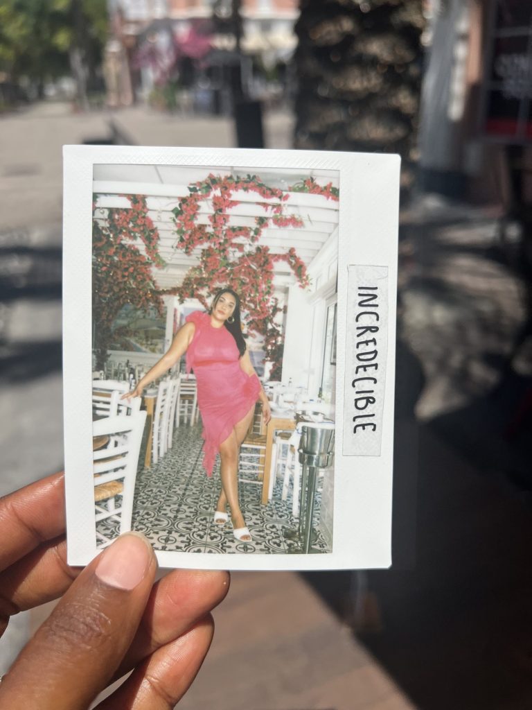 Polaroid photo session for a curvy fashion influencer by Incredecible, Miami