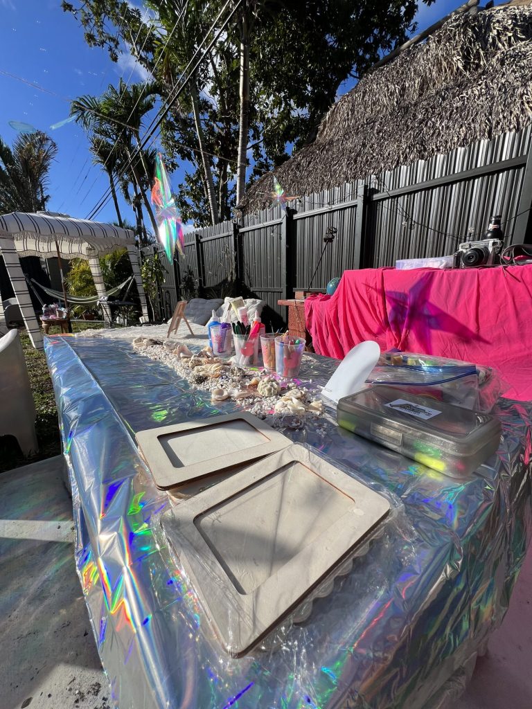 Mermaid themed kids birthday with DIY Polaroid frames by Incredecible, Miami